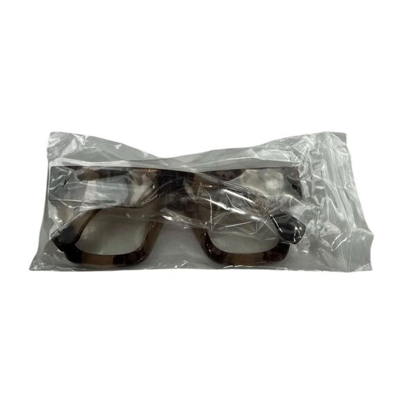 NWT Unisex Simple Anti-Blue Light Eyeglasses Square Frame Brown Tan All Seasons - Picture 6 of 7
